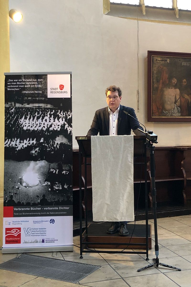 Gedenkveranstaltung Bücherverbrennung 12. Mai 2021 - Fotografie - Dr. Berhard Lübbers, Staatliche Bibliothek Regensburg