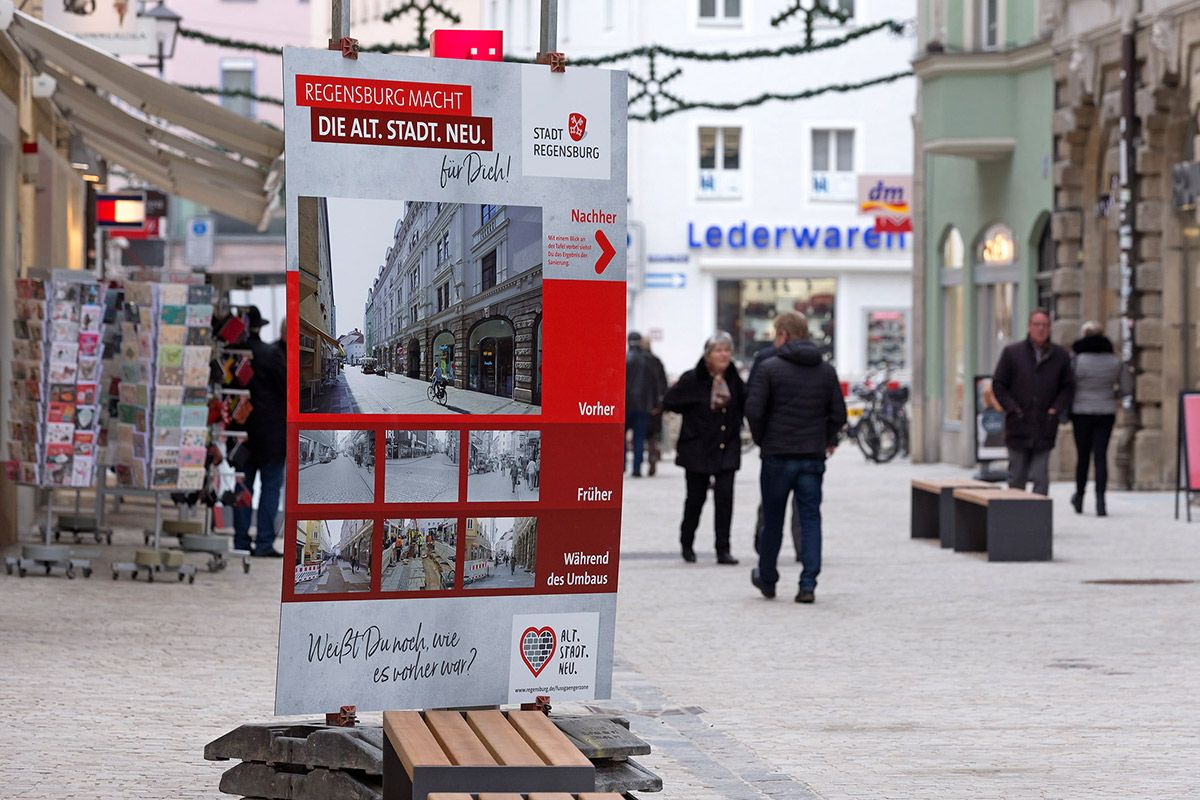 Fußgängerzone - Bauphase 2018 - Vorher-Nachher Königsstraße