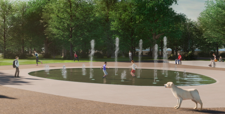 Neuer Stadtparkbrunnen - Entwurf Wasserbecken