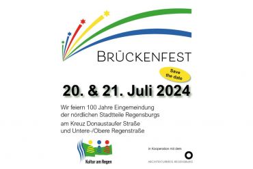 Grafik - Schriftzug Brückenfest am Regen