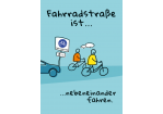 Grafik: Plakat Fahrradstraße blau