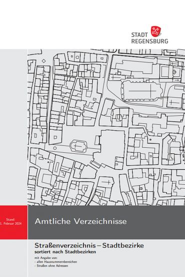 Cover Amtliche Verzeichnisse - Straßenverzeichnis-Stadtbezirke
