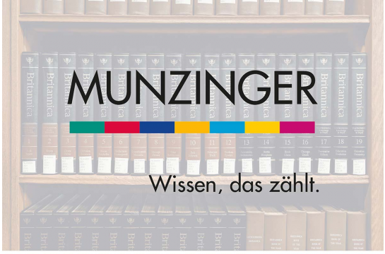 Logo Munzinger - im Hintergrund Foto Lexika