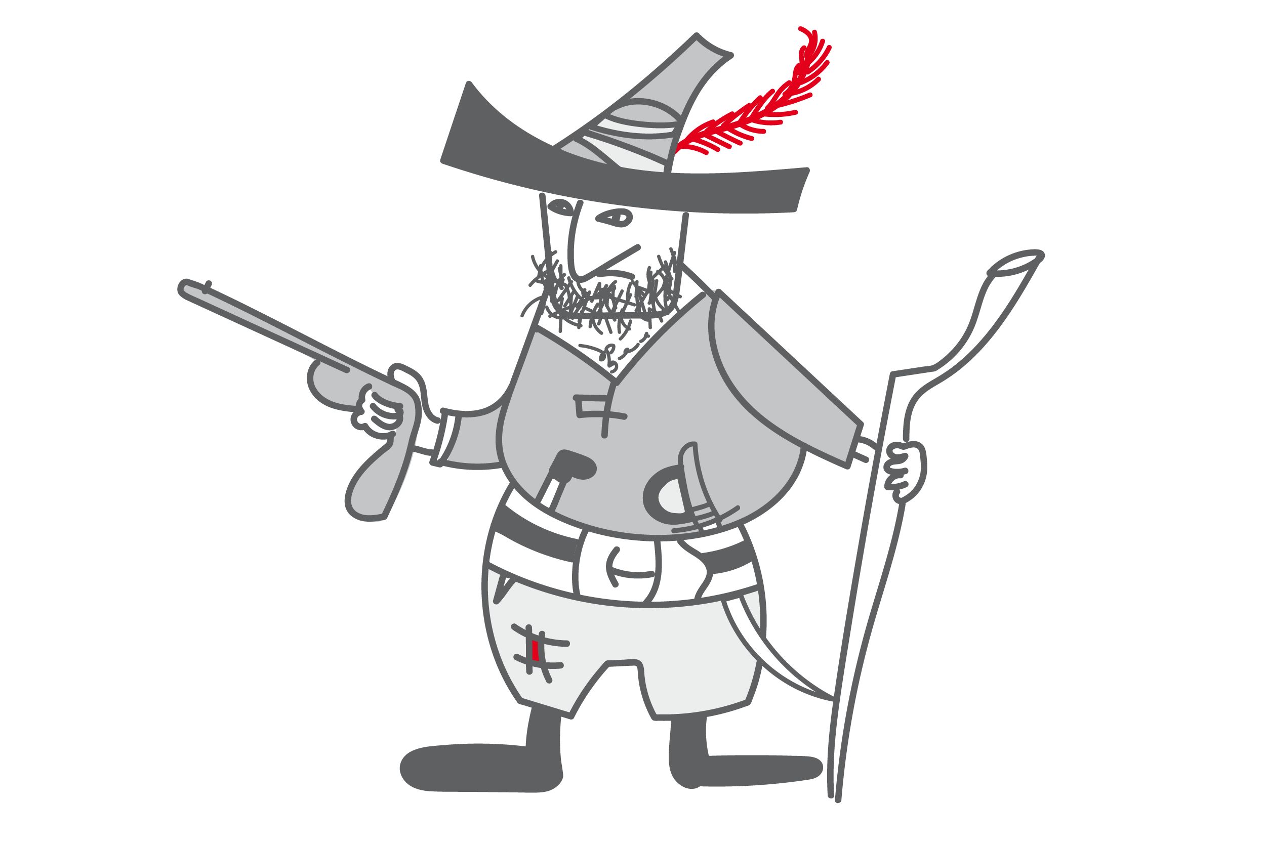 Grafik: Räuber mit Waffe