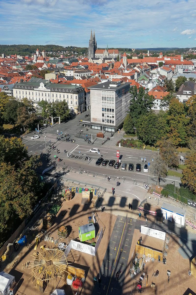 Fotografie - Ausblick vom Riesenrad über die Regensburger Altstadt