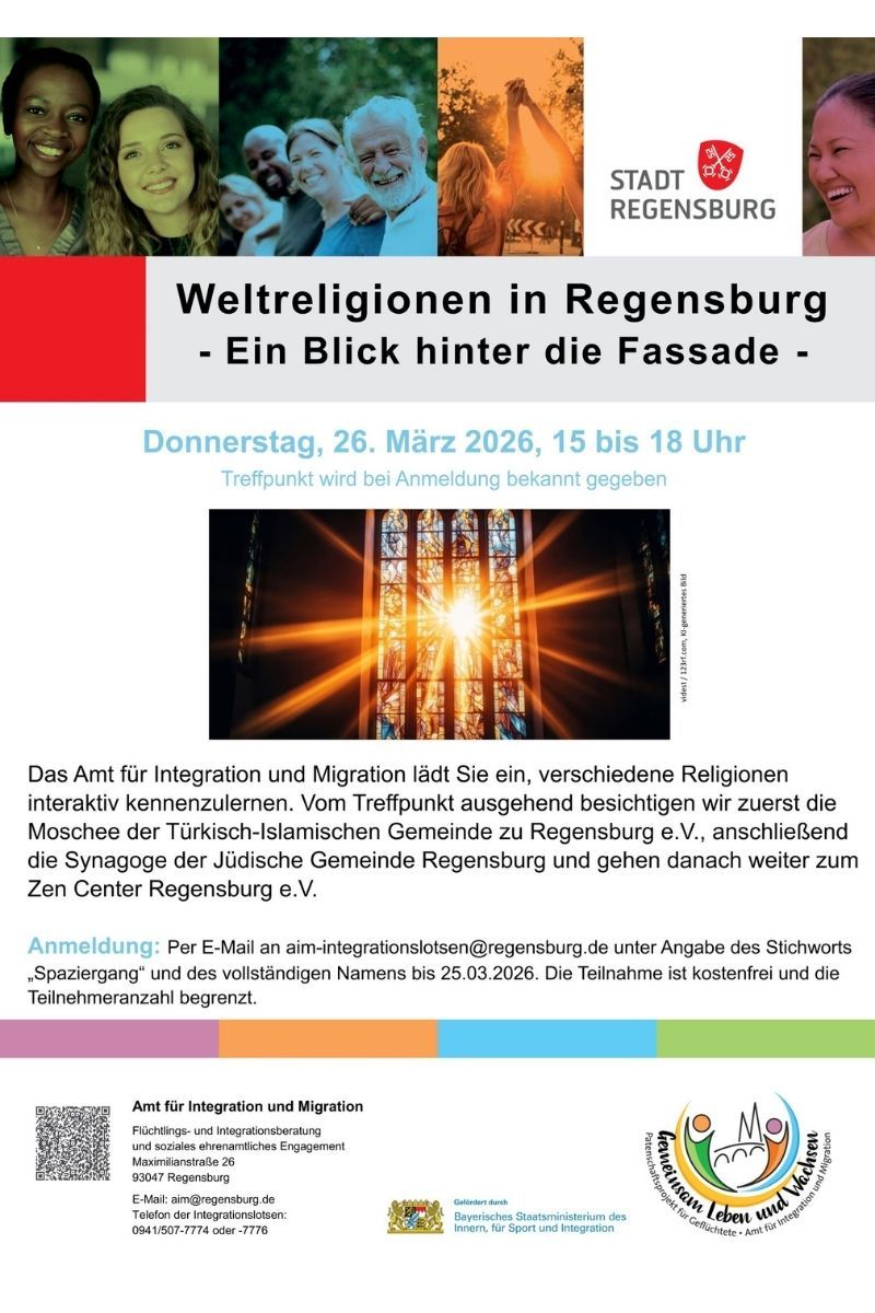 Plakat - Integrationslotsen - Veranstaltungen 2026 - Weltreligionen