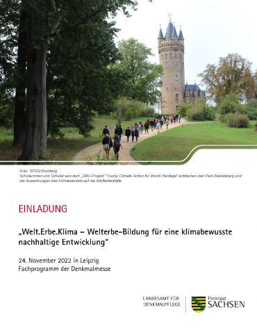 Einladung_Welterbe.Klima_2022_Leipzig (C) Landesdenkmalamt Sachsen Einladung_Welterbe.Klima_2022_Leipzig