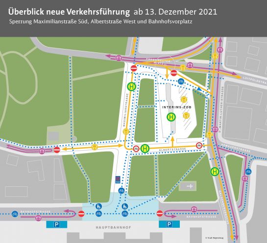 Überblick neue Verkehrsführung ab 13. Dezember 2021