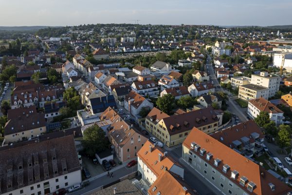 Fotografie: Luftaufnahme von Wohngebäuden