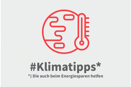 Grafik mit Weltkugel und dem Wort Energiespartipps