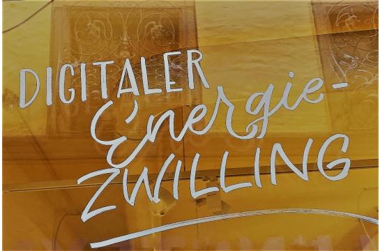 Schriftzug Digitaler Energie-Zwilling