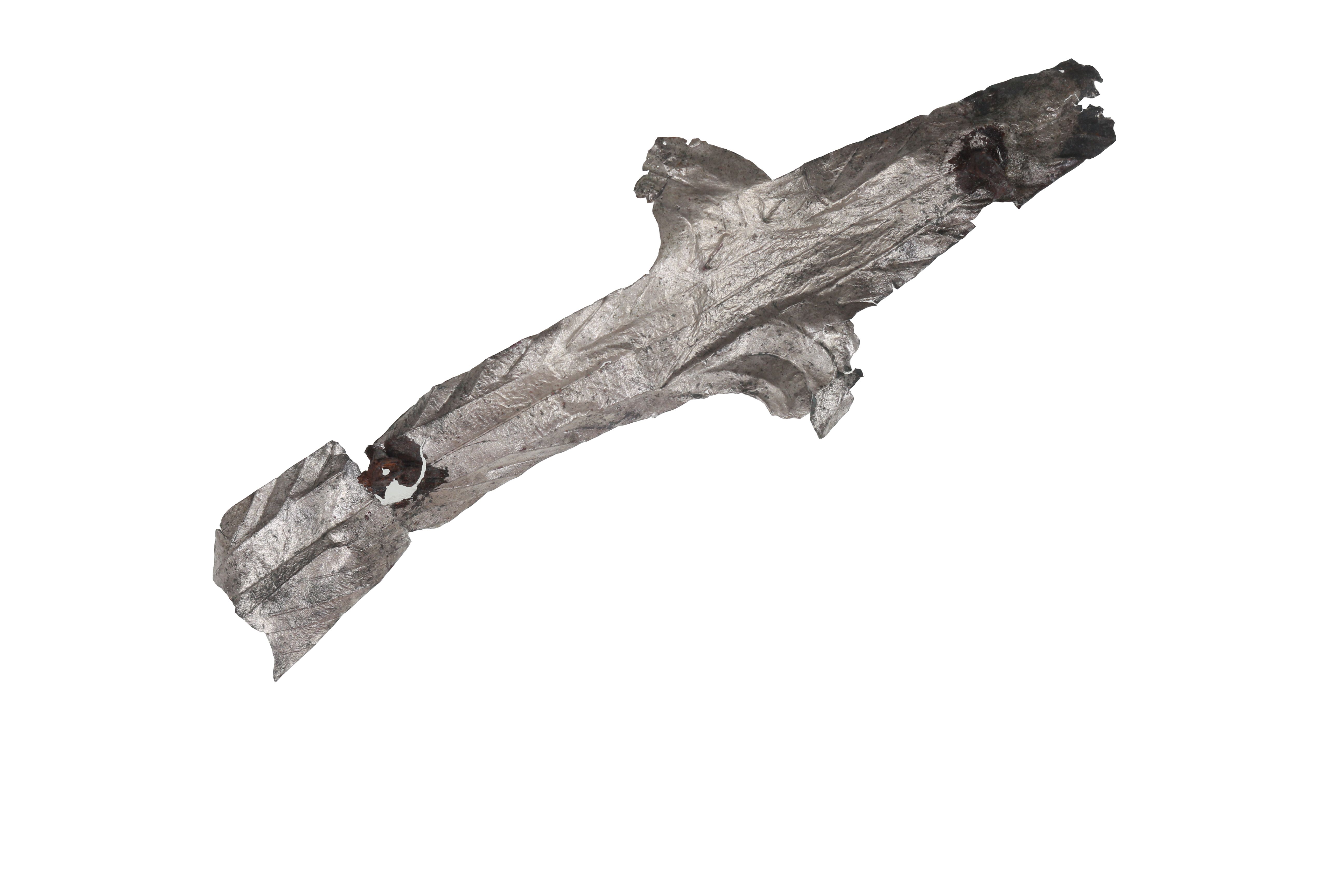 Fotografie – Fragment eines Votivblechs. Votivbleche gehören zur üblichen Ausstattung von Heiligtümern und Tempeln.