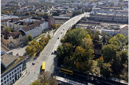 Fotografie: Luftaufnahme der Galgenbergbrücke