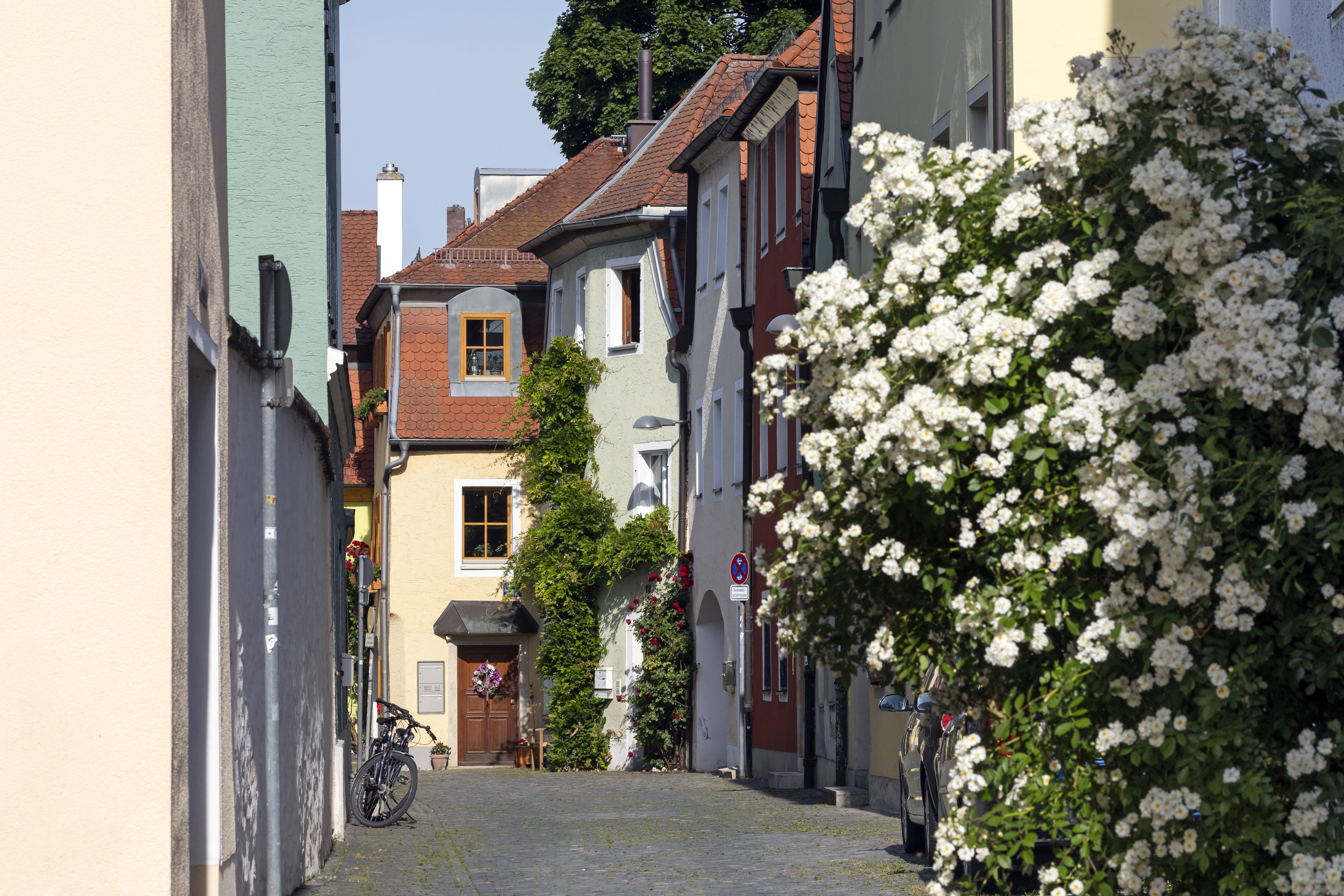 Fotografie: Blick aus der Gasse „An der Schierstadt“ in die Gebhardstraße