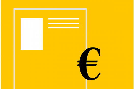 Grafik einer Benutzerordnung mit €-Zeichen auf gelbem Hintergrund