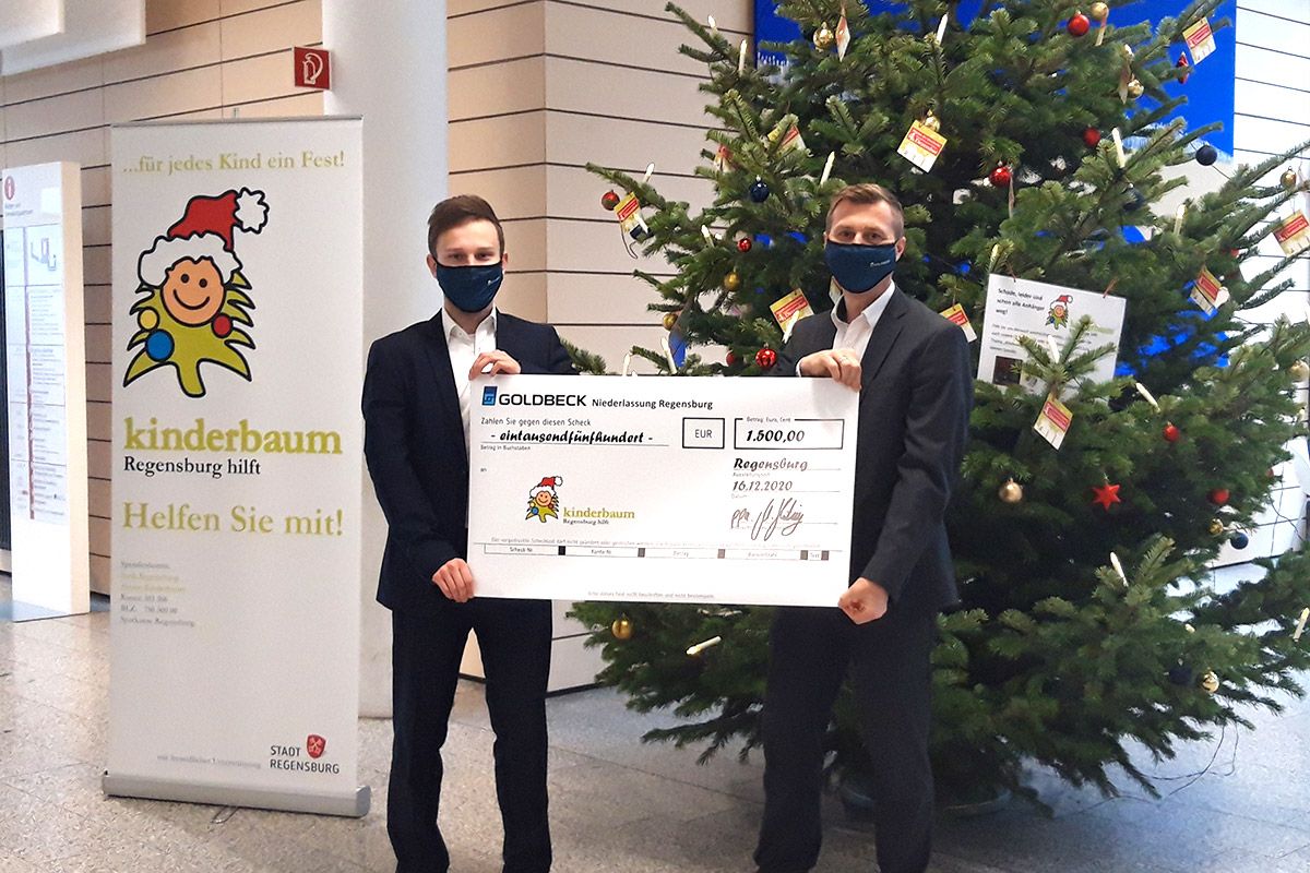 Fa. Goldbeck bringt Spendenscheck 