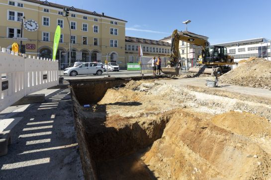 Fotografie: Blick auf die Baustelle vor dem Hauptbahnhof