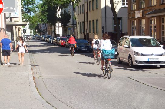 Die Hemauerstraße ist bereits seit dem Sommer 2019 Fahrradstraße. (C) Stadt Regensburg, Thomas Großmüller