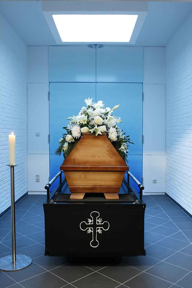 Städtische Bestattung - Verabschiedungsraum blau