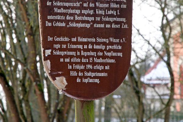 Fotografie - Infotafel Seidenplantage