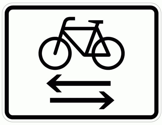 Zusatzschild - Radfahrer im Gegenverkehr (C)  