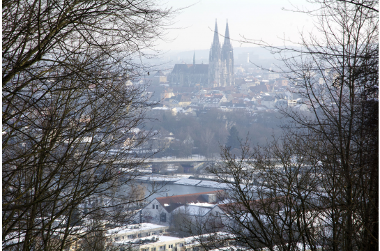 Fotografie – Ausblick von den Winzerer Höhen auf die Regensburger Altstadt mit dem Dom