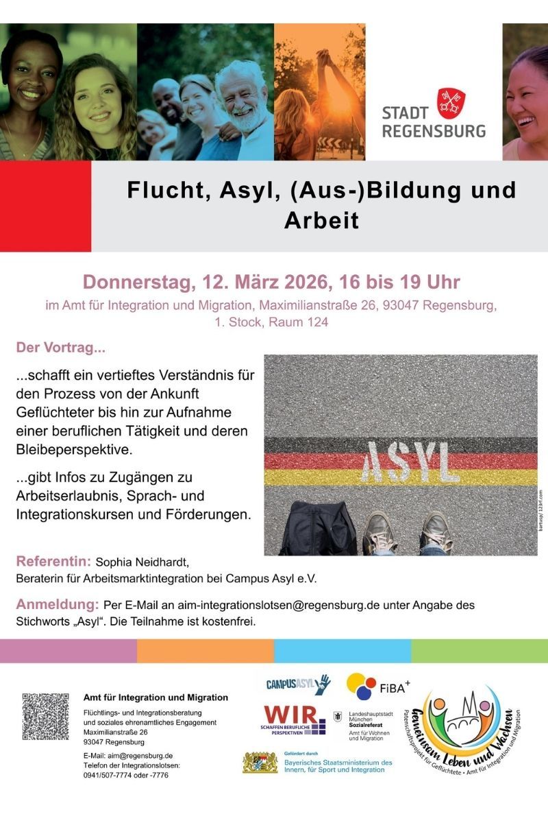 Plakat - Integrationslotsen - Veranstaltungen 2026 - Flucht und Asyl