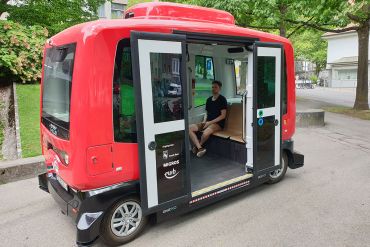 Beispiel für einen autonomen Bus, hier aus der Stadt Bern (C) das Stadtwerk.Mobilität Autonomer Bus People Mover Bern