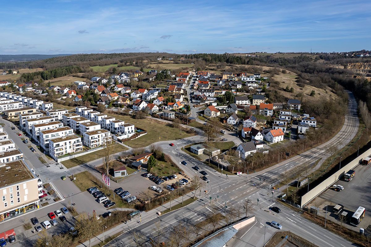 Fotografie - Luftaufnahme mit Blick über Brandlberg 