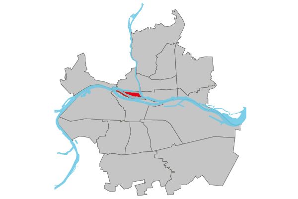 Grafik: Lage des Stadtteils Stadtamhof im Stadtplan