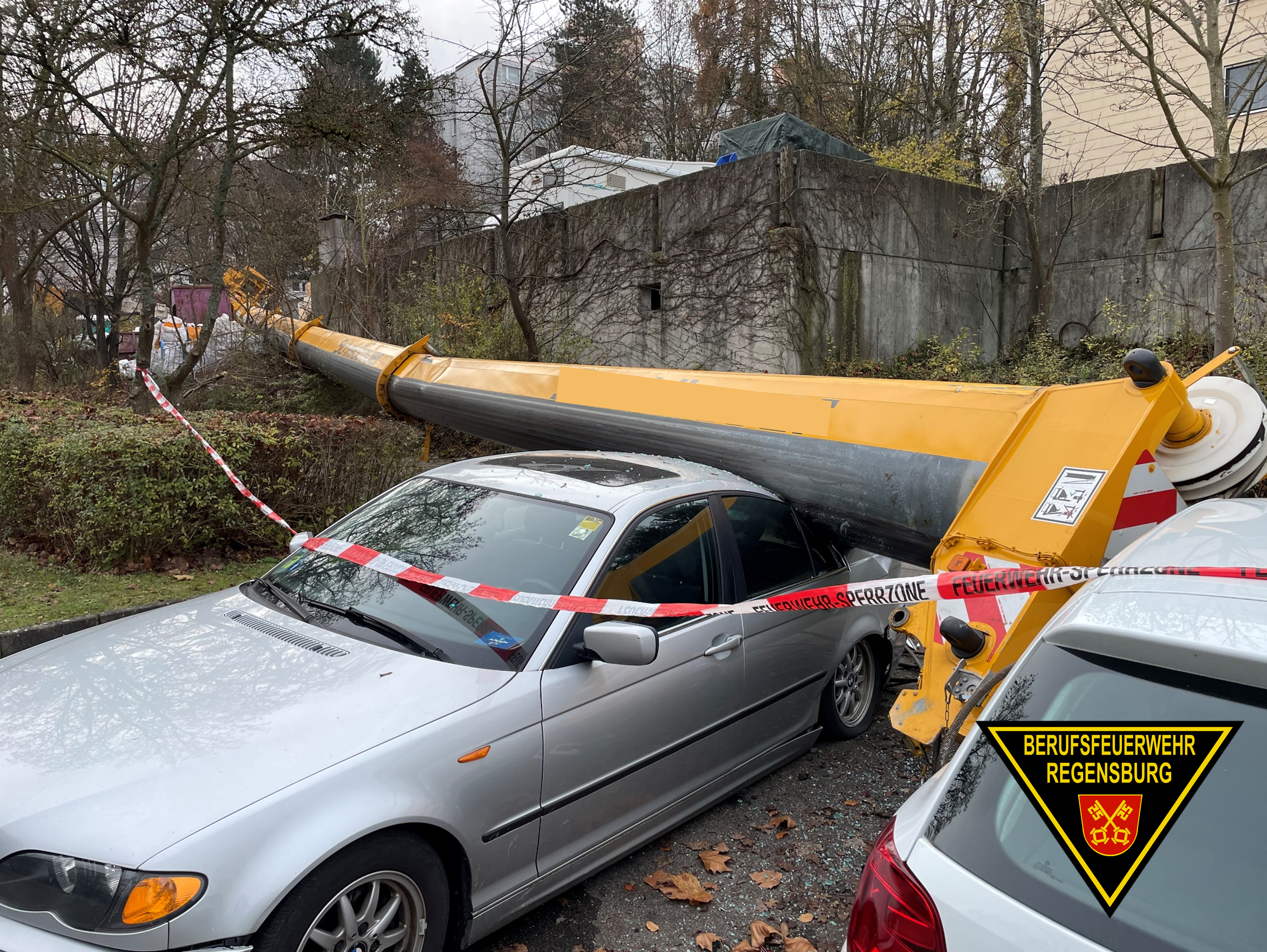 Umgestürzter Autokran Klenzestraße