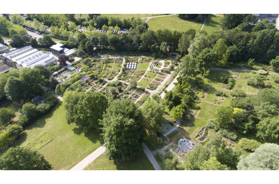 Fotografie: Luftaufnahme des Botanischen Gartens der Universität