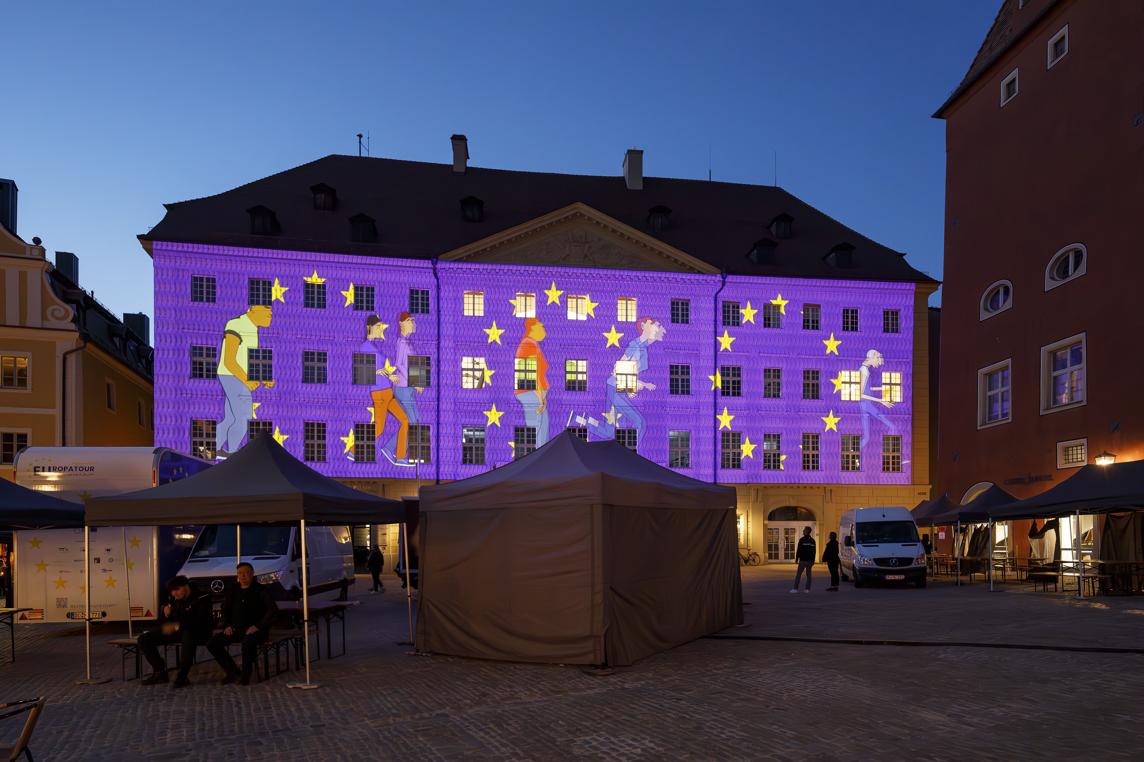 Europatag bei Nacht
