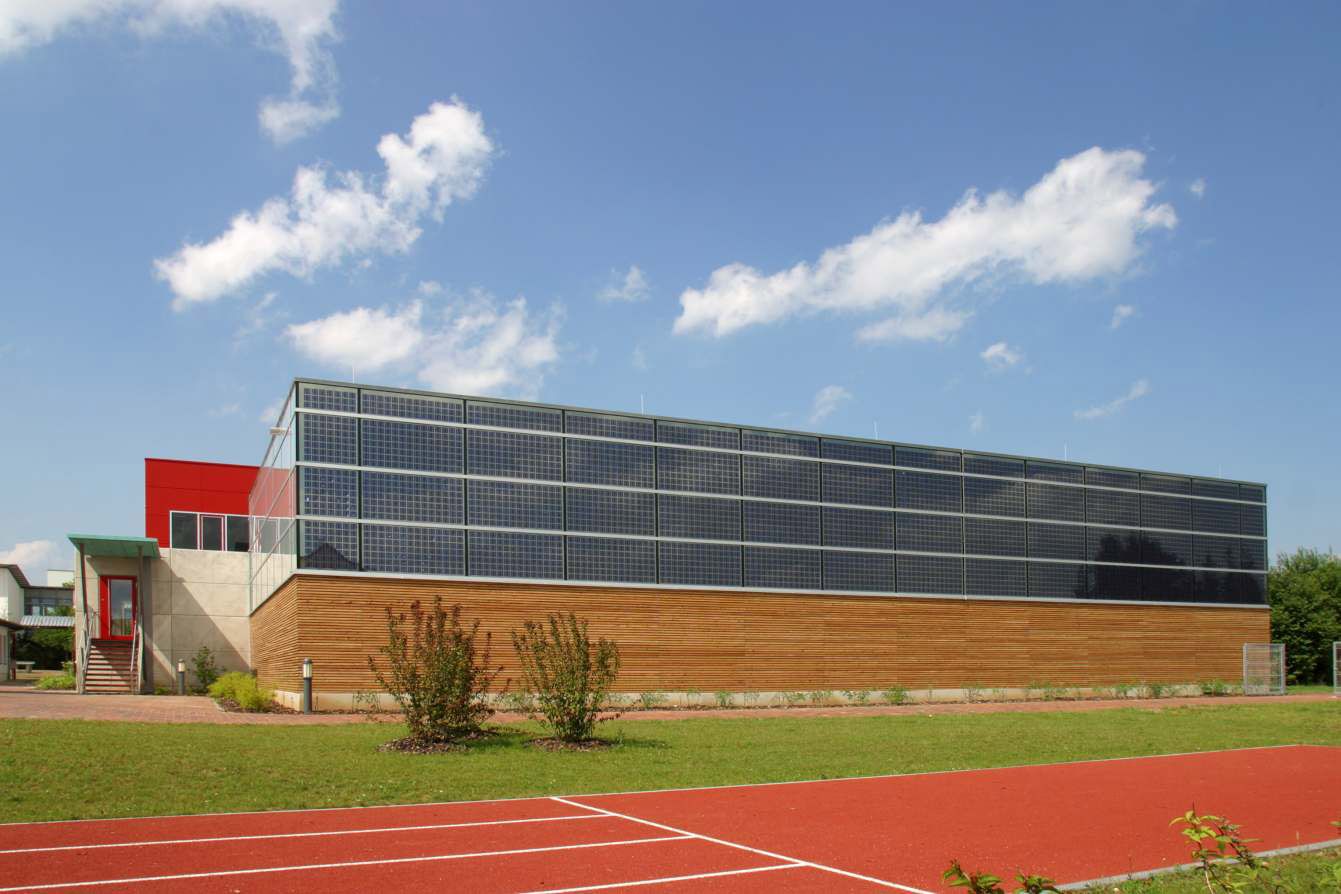 Neubau Einfachturnhalle Burgweinting - Außenansicht