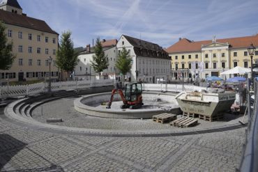 Fotografie: Brunnen am Bismarckplatz während Bauarbeiten