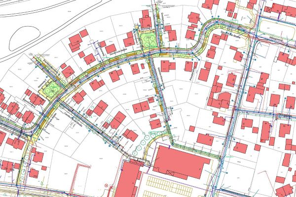 Straßenplanung Schwabelweis, Ausschnitt Lageplan BBP 260 Schwabelweis Nord