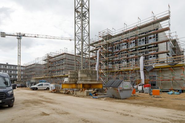 Fotografie: Außenansicht der Baustelle Werner-von-Siemens-Gymnasium