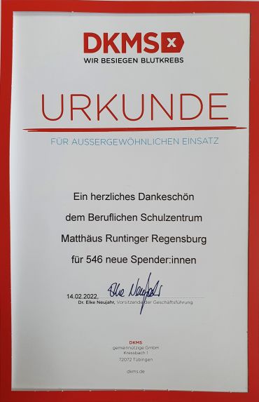 DKMS-Urkunde